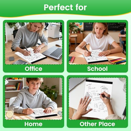 3 Hole Legal Pad 8.5 x 11, 2 Pack White Note Pads, Notebook Paper Wide Ruled, Writing Paper Pads, Notepads with Binder Holes, Lined Paper 8.5x11.75, Ideal for School, Home, Office, 50 Sheets/Pack - style: 2 Pack-50 Sheets/Pad-White