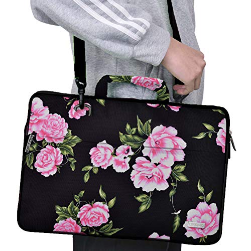 Hseok Laptop Shoulder Bag 13 13.3 14 Inch Case Compatible with MacBook Pro/Neo 14" M5/M4/M3/M2/M1,Mac Air/pro/Neo 13" and Most 13 13.3 14 Notebooks,Spill-Resistant Briefcase,Peony - color: Peony, size: 13-13.5 inch