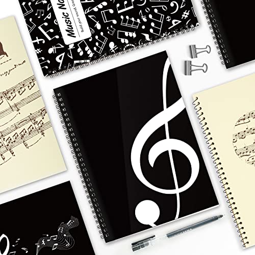 MAXCURY Blank Sheet Music Composition Manuscript Staff Paper Art Music Notebook Black 100 Pages 26x19cm (Black) - color: Black Note