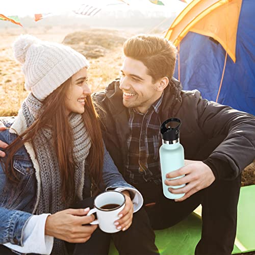 Volhoply 17oz Kids Insulated Water Bottle,Stainless Steel Water Bottles with Straw Lid,Double Wall Vacuum Metal Cups Water Bottle,Reusable Sports Water Flask Keep Hot & Cold for School(Fog,1 Set) - color: Fog