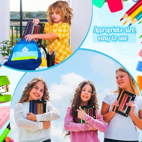 Zhehao 200 Pcs Pencil Pouches for 3 Ring Binder, Bulk Zipper Pencil Pouch Pen Case with Mesh Window Cloth Double Pocket 3 Hole Bag for Storing School Office Supplies (Black) - color: Black