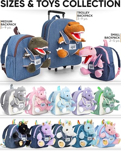 Naturally KIDS Pink Dinosaur Toys for Girls, Dinosaur Gifts for Girls 2-5 Year Old, Toddler Backpack - color: 02 Dinosaur Pink, style: Small