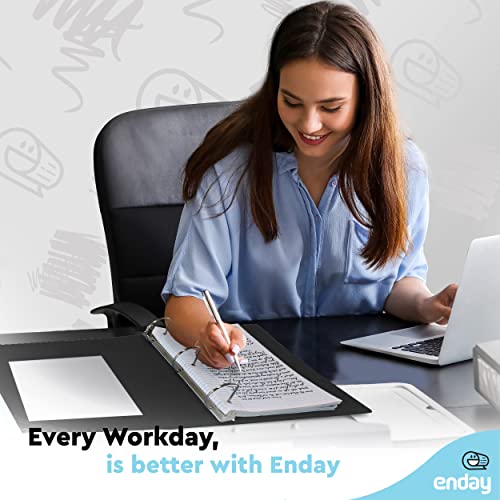Enday 2 Inch 3 Ring Binder, Black Heavy Duty Three Ring Binder, 480 Sheets Capacity - 2 Inch Binder for Home School and Office. - color: Black, size: 2-Inch