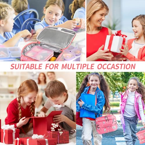 CaCTOUR Lunch Box Kids, Expandable Insulated Lunchbox for Girls Boys,Soft Cooler Bag with Strap,Back to School Thermal Reusable Lunch Bag for Work School Picnic (Rainbow) - color: Rainbow