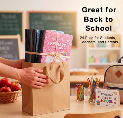 BESARME 24 Pack Primary Composition Notebook Bulk, K-2 Writing Journal Notebooks for Drawing and Story Practice, 9-3/4" x 7-1/2" Half Blank Books School Supplies for Classrooms