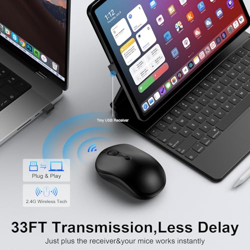 Wireless Mouse,Computer Wireless Cordless Mouse 2.4GHz HP Mice for Laptop,PC,Computer,HP, Windows,Chromebook,Notebook,Mac,Desktop USB Mice