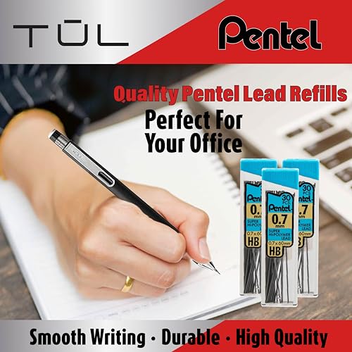 Mechanical Pencils Refill Set, Includes (3 Pack 9 Erasers), & Super Hi-Polymer 0.7 mm Lead Refills, 3 Pack Tubes, 90 Pieces Of Lead, (Refill Set) - style: Refill Set