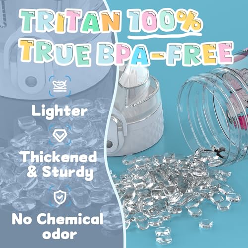 OLDLEY 17oz Kids Water Bottle, Tritan BPA-Free, Leakproof Flip Straw Lid, Motivational Time Marker, Carry Strap, Reusable Clear Water Bottle for Boys & Girls,Clear Butterflies - color: Clear Butterflies, style: 17 Ounces