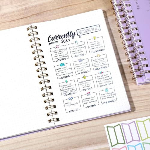 Dot Grid Spiral Notebook A5 Spiral Bullet Dotted Journal 160 Pages Thick Dot Paper Notebooks Plastic Hardcover Spiral Notebook 5x7 Wire Bound Notebooks for Note Taking School Office Supplies,Purple - color: Purple, style: B - Dotted - A5