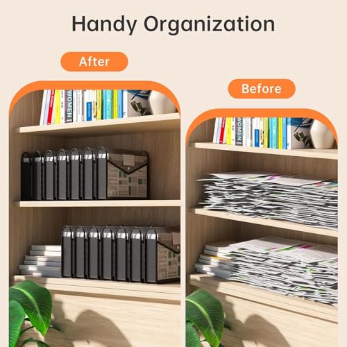 7 Pack Plastic Expanding File Folder, Fit Legal / B4 Size, Black | Transparent Envelopes with Snap Closure, No Dividers, Large Capacity, Black File Folder Organizer Holder, Bills&Taxes - color: Black, size: B4-Size -14.4"L× 11"W