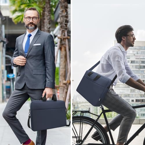 TECOOL Laptop Bag 15 15.6 16 Inch, Waterproof Laptop Case Sleeve Messenger Bag Briefcase with Shoulder Strap for 15 15.6 16 Inch Lenovo HP Dell Acer ASUS Notebook, MacBook Pro 16, Dark Bkue | Messenger Bag Briefcase with Shoulder Strap for 15 15.6 16 Inch