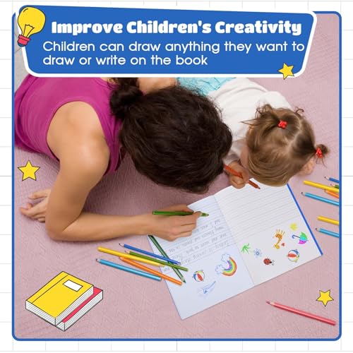 Henoyso 12 Pcs Primary Composition Notebooks k-2 for Kids, 120 Pages Draw and Write Journal Bulk for Kindergarten Classroom Preschool Teachers, Back to School Supplies (Blue) - color: Blue