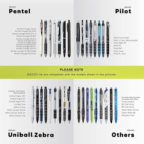 Gel Ink Refills for Retractable Click Pens, Medium Point Pen Refills | Pen Refills Compatible with Pilot G2 Pentel Energel Jetstream Sharpie S-Gel Uniball Signo Zebra Sarasa (blue, 0.7mm, 24 pcs) - color: Blue, size: 0.7MM