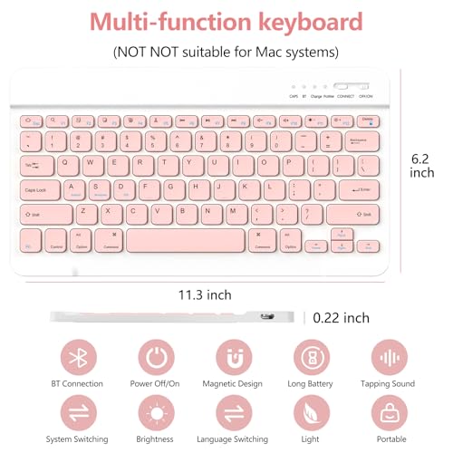 aMZCaSE for iPad Pro 13 inch Case with Keyboard (M5/M4) 2025/2024, Keyboard for iPad Pro 13 with Detachable Cover Case, Smart Sleep/Wake & Pencil Holder, Light Pink - color: Light Pink