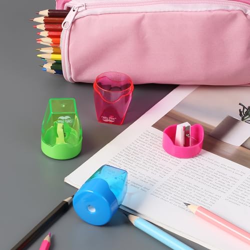 Mr. Pen- Manual Pencil Sharpeners, 3 Pack, Colorful | Portable Handheld Pencil Sharpeners with Snap-On Lid for Kids, School, Office, Home, Adults, Students, Class