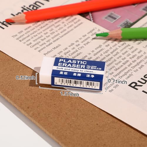 Yeaqee 300 Pcs White Pencil Erasers Bulk Soft Art Erasers School Pencil Erasers for Drawing Kids Student Artist Office Home Writing 1.57 x 0.71 x 0.31 Inch