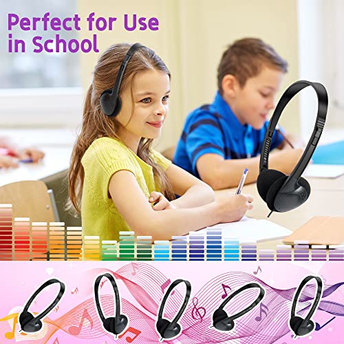 Kids Headphones Bulk 30 Pack for School Students Children Teen Boys Girls, Wholesale Headphones for Classroom Earphones,Group Learning, Computer Lab, Library, Online Lesson and Testing (Black) - color: 30 Pack Black
