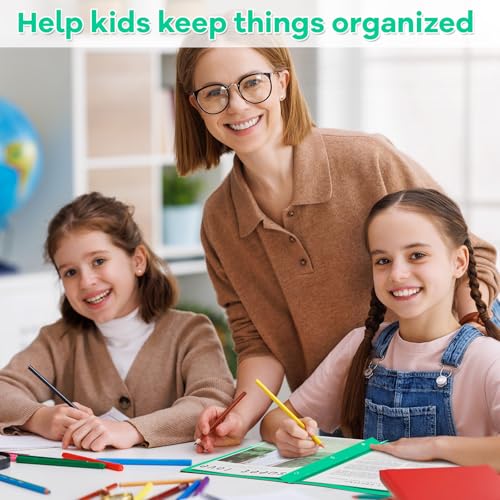 Henoyso 24 Pcs Plastic Folders with Clear Front Pocket and 3 Prong Take Home Plastic 2 Pocket Folder Back to School for Students Parent Teacher Communication for School Office (Green) - color: Green