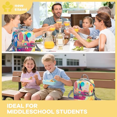 NEW TILAMI Kids Lunch Bag Double Insulated for tilami Rolling Backpack Girls Boys forTravel School Picnic, City Pastel - color: City Pastel