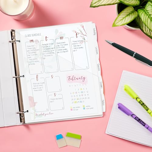 Avery Durable Plastic 5 Tab Write & Erase Dividers for 3 Ring Binders, Slash Pocket, Translucent White, Works with Sheet Protectors, 1 Set (16825)