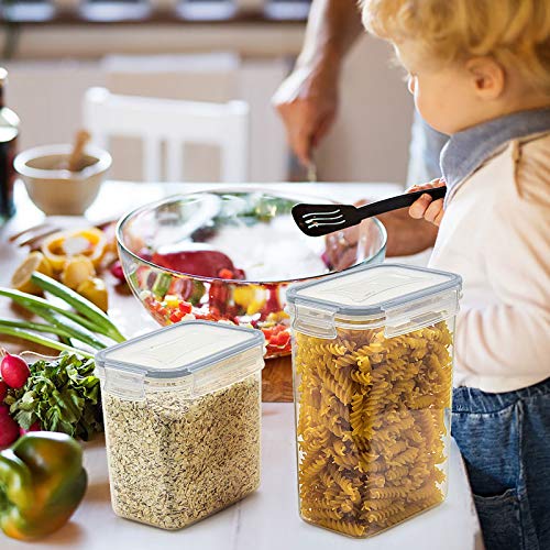 Wildone Airtight Food Storage Containers with Lids, 14PC Plastic Kitchen Containers Storage Set for Pantry Organization and Storage, Cereal, Flour and Sugar Containers, Include 20 Labels & Pen | For Spaghetti, Pasta, Dry Food, Flour, Sugar, Plastic Canist
