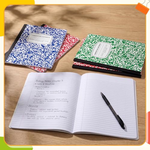 Fainne 100 Pack College Ruled Composition Notebooks B5 Composition Book Bulk 7.5 x 9.8 Inch 50 Sheets/ 100 Pages Marble Cover Journal Notebooks for College Office Back to School Supplies(Multicolor) - color: Multicolor