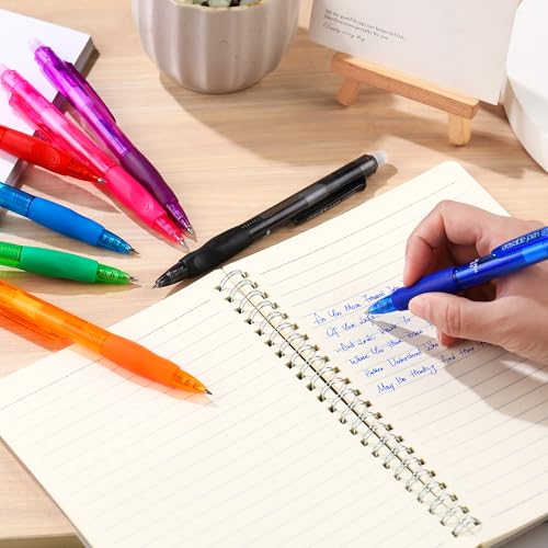 USUAL 0.5mm 8 Color Erasable Gel Pens, Make Mistakes Disappear, Fine Point Retractable Erasable Gel Pens for Writing, Drawing, Office, Planner, School Supplies - color: 8 Colors
