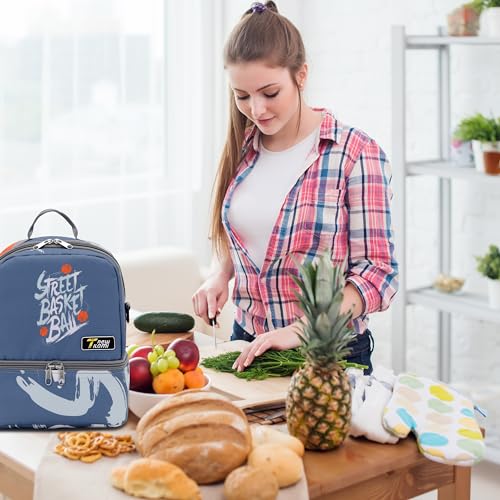 NEW TILAMI Kids Lunch Bag Double Insulated for tilami Rolling Backpack Girls Boys forTravel School Picnic, Court Blue - color: Court Blue