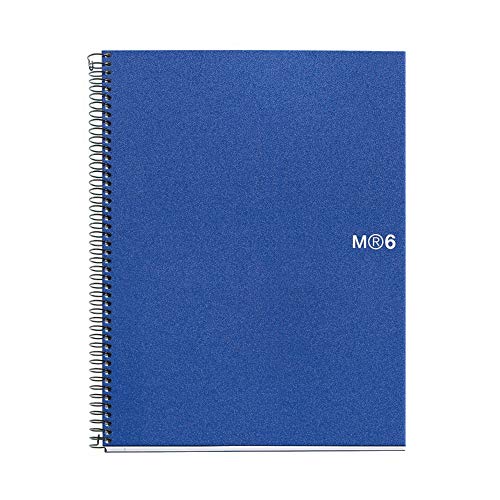 Miquelrius 8.5 x11 Wirebound Notebook, 6-Subject, College Ruled, Blue (45173)