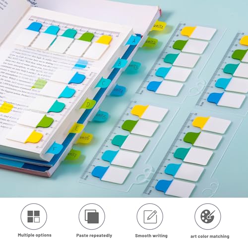 Golcellia 6 Pcs Sticky Tabs - 600 Sheets 5 - Color Notebook Index Tabs - Sticky Flags, Page Tabs - Durable Divider & Binder Tabs for Books & Bibles - color: Classic-02