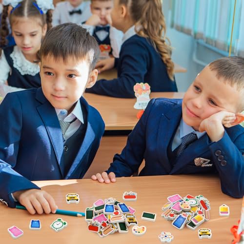 Ceiba Tree 60PCS Back to School Erasers Bulk for Kids Mini School Bus Schoolbag Alarm Pencil Blackboard Eraser for Student Classroom Prizes Stationery Homework Rewards Supplies Party Favors