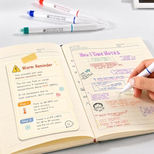 24 Counts Erasable Gel Pens, 0.7mm Fine Point Retractable Clicker Pens with 24 Black Blue Refills,Make Mistakes Disappear for Writing Planner Drawing and Crossword Puzzles - color: Black/Blue Ink - 24 Pack