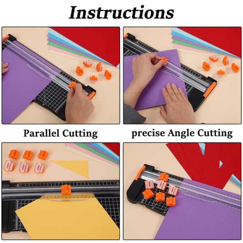 6 Pieces Paper Cutter Replacement Blade Paper Trimmer Replacement Blade Refill with Automatic Security Safeguard- A4 Paper Cutter Blade Refill - color: Paper Trimmer Blade Orange