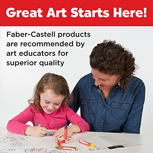 Faber-Castell Beeswax Crayons in Durable Storage Case: Non-Toxic Jumbo Triangle Crayons for Toddlers, Travel-Friendly Toddler Art Supplies for Kids (Ages 3+) (24 Count)