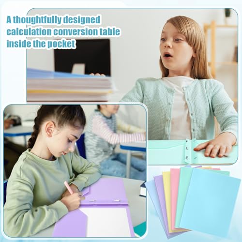Yeaqee 12 Pcs Pastel Folders with Pockets and Prongs Plastic Folder 2 Pockets 3 Prongs with Card Slot for Office, School for Students, Teachers, Office Workers - color: Pastel