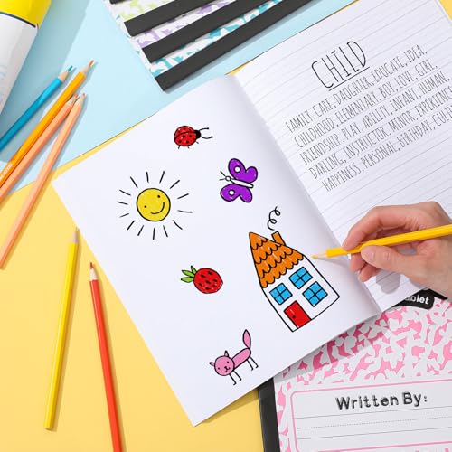 Henoyso 6 Pack Primary Composition Notebook for Kids, K-2 Journal with Half Blank Half Lined Pages, Draw and Write Journal for Kindergarten, 1st & 2nd Grade, Pastel Color Covers - color: Pastel