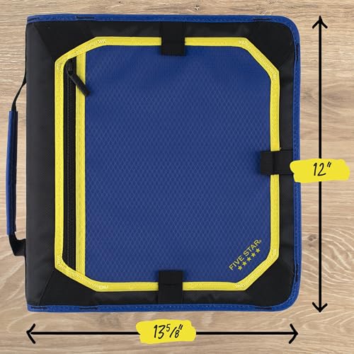 Five Star Zipper Binder 2 Inch O-Rings Case Organiser with Expansion Panel and 5-Tab Expanding File Folder, 580 Sheet Capacity, Cosmic Blast (290520M) - color: Cosmic Blast, size: 1 Pack