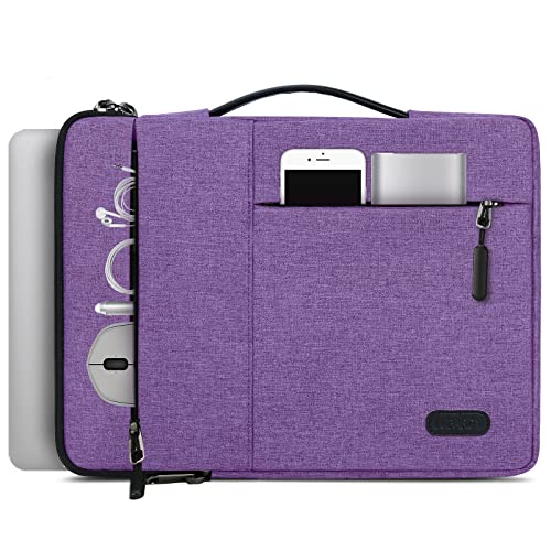 Laptop Sleeve Case 13.3-14 Inch Waterproof Durable 360 Protective Carrying Case Portable Handle Business Briefcase Compatible with MacBook Air/Pro HP ThinkPad Notebook Purple - color: Purple, size: 13.3-14 Inch
