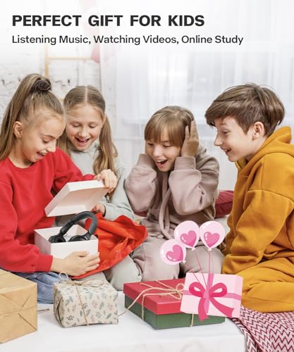 Kids Bluetooth Headphones, Over Ear Children's Wireless Bluetooth 5.3 Headsets, Built-in Mic, Comfortable Wear & HD Sound, Kids Headphones for Boys Girls School Travel iPad Tablet (Black) - color: Black