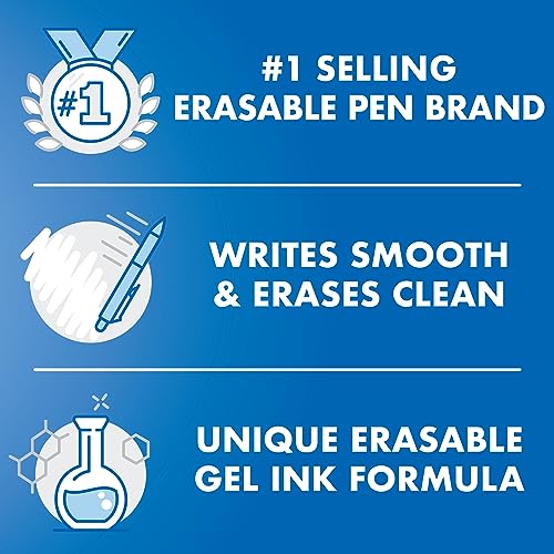 Pilot FriXion Synergy Clicker Erasable, Refillable, Retractable Gel Ink Pens, Extra Fine Point 0.5 mm, Pack of 5, Black Ink, FriXion Erasable Pens 0.5 - Ideal for School & Office Writing - color: Black 5