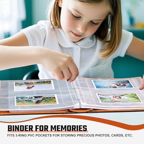Ovesmusl PU Leather 3 Ring Binder Fits 8.5"x11" Letter Size Paper, 2 Inch Round Ring Binder Holds 500 Sheets, Notepad Paper Cover Loose Leaf Organizer, Black Tree - color: Black Tree, size: 2" Ring