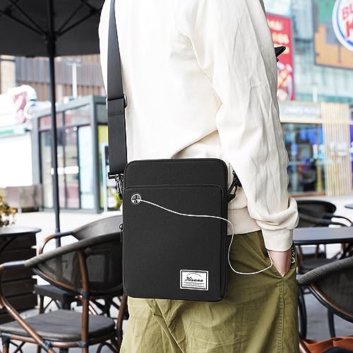 KIZUNA Tablet Sleeve Case 10 Inch Water Resistant Shoulder Messenger iPad Bag for 9.7" 10.5" 11" iPad Pro M2/10.9" iPad A14 Air 5/10.5" Surface Go 3/10.5" Samsung Galaxy Tab A S6/Huawei,Black - color: Black