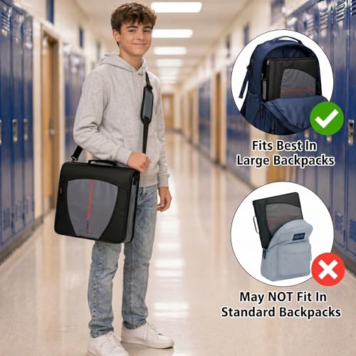 Case-it Mighty Zip Tab Zipper Binder, 3" O-Ring with 5-Color tabbes, Expanding File Folder and Shoulder Strap and Handle, D-146-Denim Blue - color: D Denim Blue, size: 1 Pack