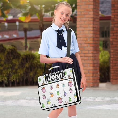 Cute Tiny Animals Print Custom Zipper Binder Bag 3 Ring with Shoulder Strap & Handle Personalized Binder Bag Expandable File Folder for School - color: Multi-cute Tiny Animals