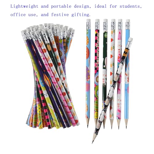 72PCS Wooden cased Easter Pencils for Kids Bulk with Erasers, Wood Pencils for School,Drawing,Gift (72PCS) (Easter, 72) - style: Easter
