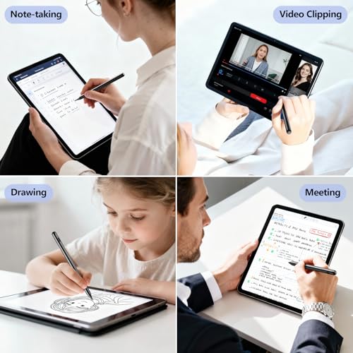 Stylus Pen for iPad 6-11th Gen 2X Fast Charge, Palm Rejection-Black | Tilt Sensitivity, USB-C Charge, Compatible with 2018-2026 Apple Pencil iPad Pro 11/12.9/13, Air 3/4/5/M2/M3/M4, mini 5/6/7 - color: Black
