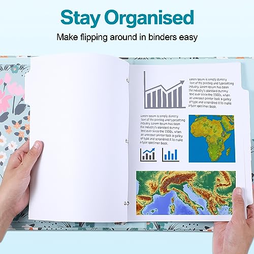 Fulmoon 320 Pieces 3 Ring Binder Dividers with Tabs 40 Sets 8 Tab Dividers for 3 Ring Binders Letter Size 3 Hole(White) - color: White