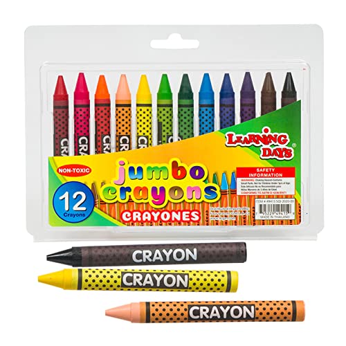 12 Piece Learning Days Jumbo Crayons with Case