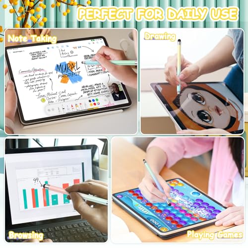 Stylus Pen for Touch Screens, Compatible with All Capacitive Touch Screens, Precision Rubber Tips& High Sensitivity (Gradient Light Blue) - color: Gradient light blue