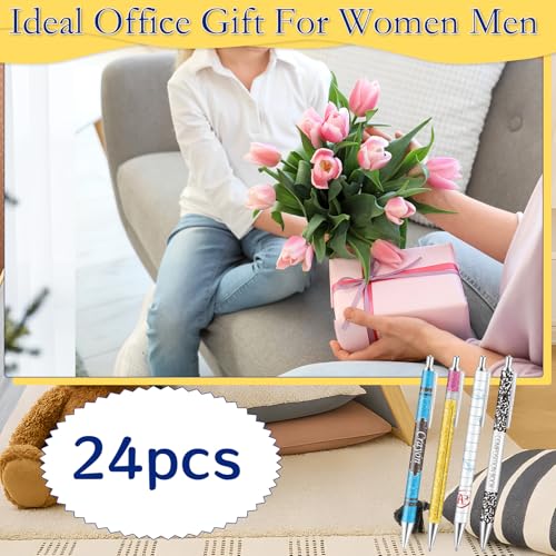 Teachers Ballpoint Pens Gifts - 16 Pcs Teacher Appreciation Set Back to School Retractable Writing Ball Point Pen Thank You Gift for Women Classroom Student Coworker Office Party Supplies - style: Teachers